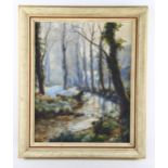 Denys Law (1907 - 1981), springtime in the valley (Lamorna stream Cornwall), oil on board, signed