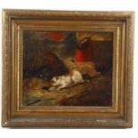 Circle of George Armfield (1810 - 1893), 3 Terriers ratting, oil on canvas, bears signature, 24cm