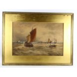 Thomas Bush Hardy (1842 - 1897), a fishing fleet 1896, signed, 41cm x 64cm, framed Even paper