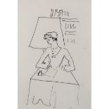 Jean Cocteau (1889 - 1963), Le Bal, original etching, 1953, no. 153/220, plate 21cm x 15cm, framed