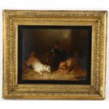 George Armfield (1808 - 1893), Terriers ratting, oil on board, indistinctly signed, 13.5cm x 17cm,
