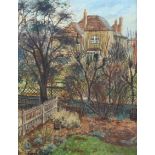 Carel Weight (1908 - 1997), garden scene, oil on canvas, signed, 44cm x 34cm, framed Good