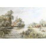 Henry John Kinnaird (1861 - 1929), the Thames near Sonning, watercolour, signed, 35cm x 51cm, framed