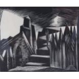 Paul Nash (1889-1946), wood engraving on paper, Die Walkure, Act 3, The Valkyrie’s Home, from