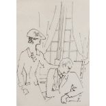 Jean Cocteau (1889 - 1963), Le Bal, original etching, 1953, no. 153/220, plate 21cm x 15cm, framed