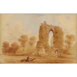 Thomas Girtin (1775 - 1802), Mulgrave Castle, miniature watercolour, circa 1794 - 98, unsigned, 6.