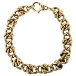 A heavy 9ct gold curb link chain bracelet, bracelet length 21cm, 42g No damage or repairs, only