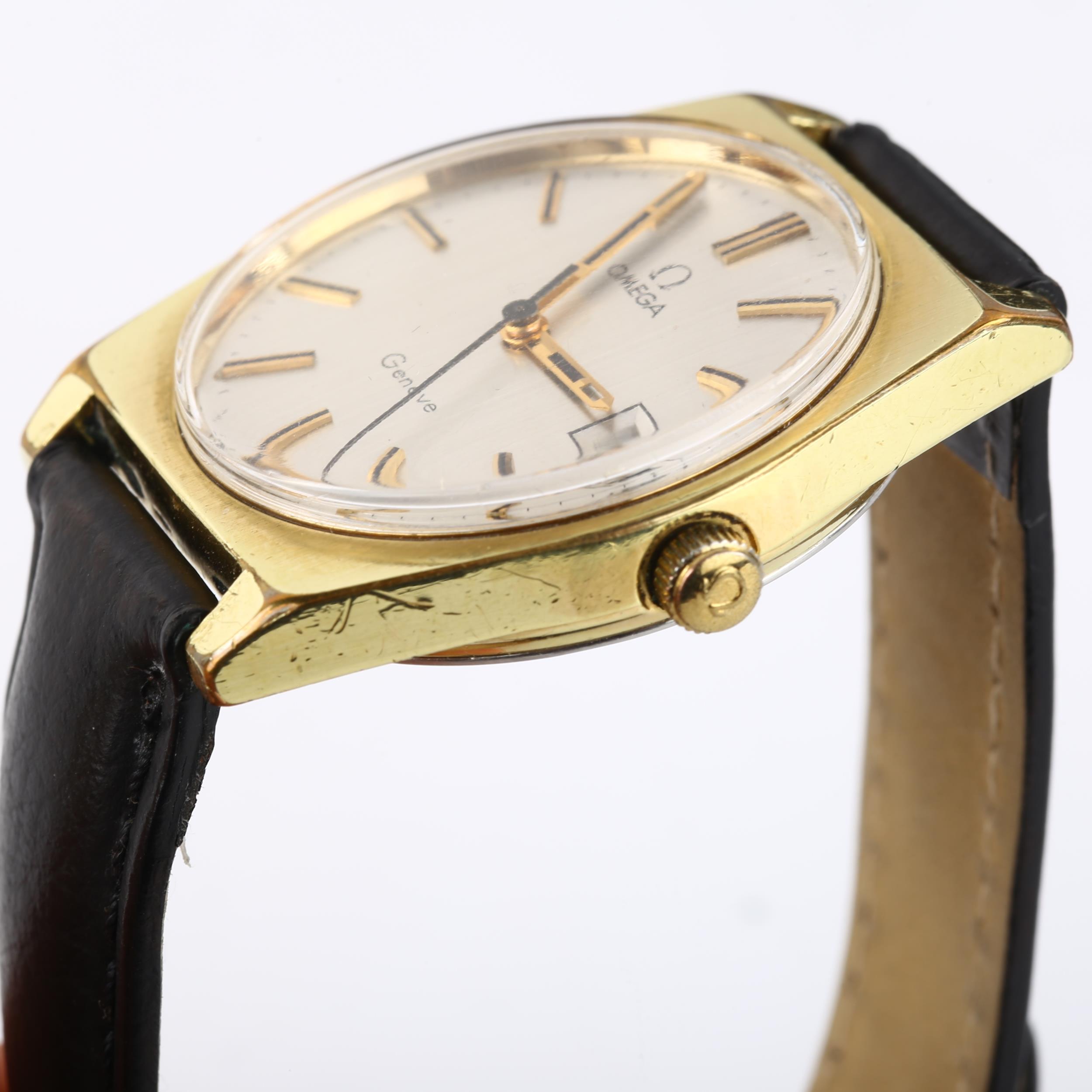 OMEGA - a gold plated stainless steel Geneve mechanical wristwatch, ref. 136.0049, circa 1972, - Image 4 of 5