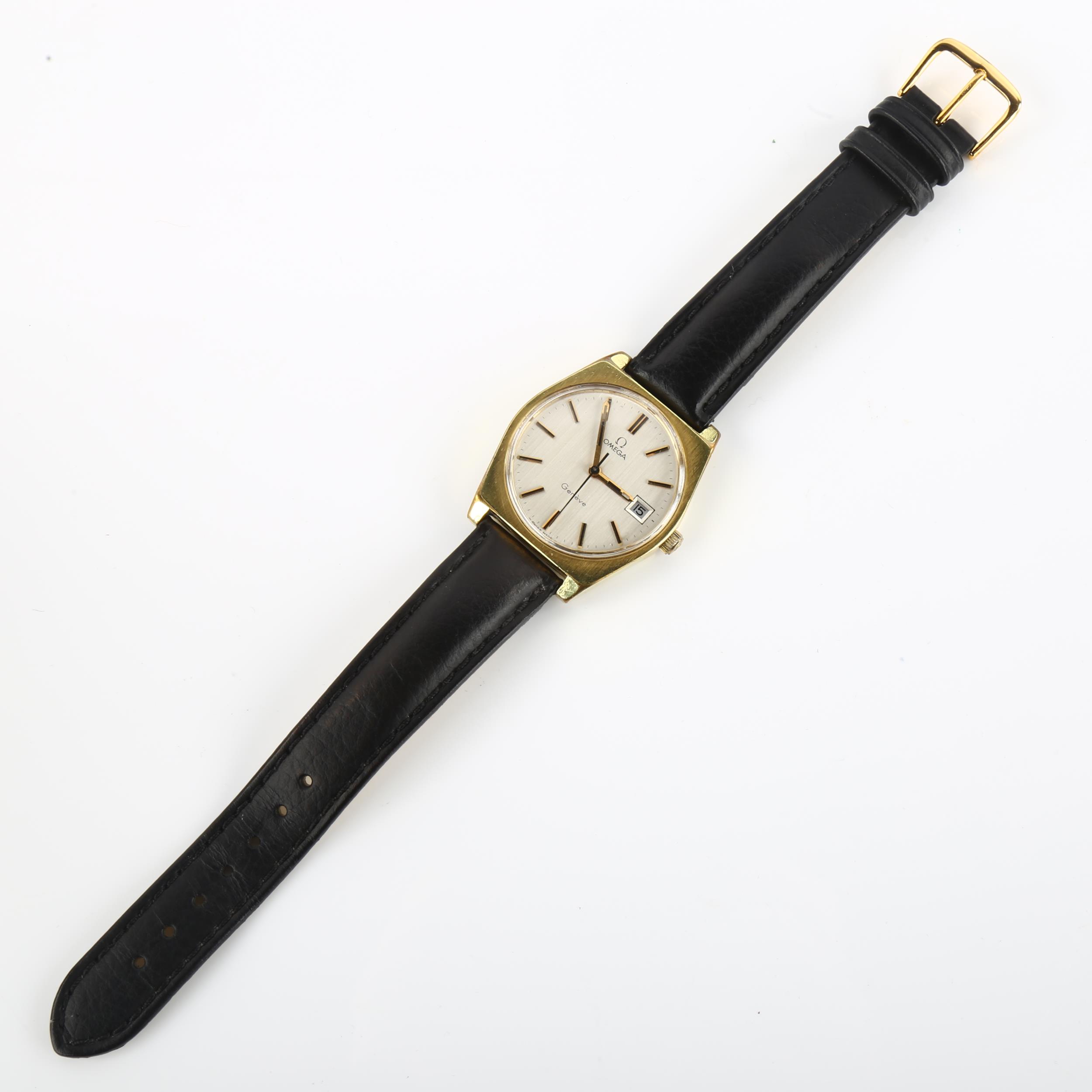 OMEGA - a gold plated stainless steel Geneve mechanical wristwatch, ref. 136.0049, circa 1972, - Image 2 of 5