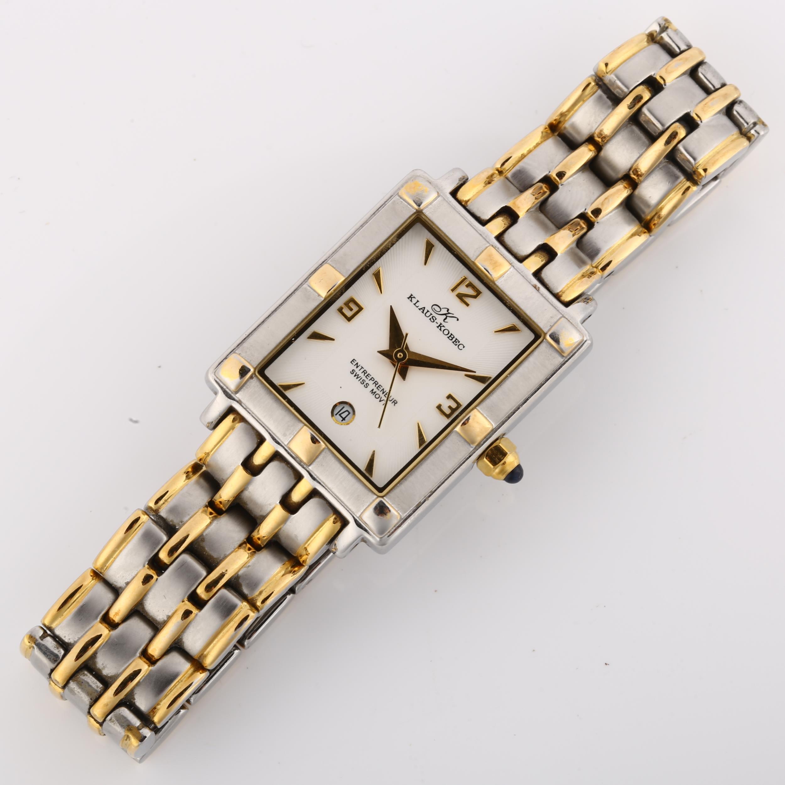 KLAUS-KOBEC - a lady's gold plated stainless steel Entrepreneur quartz bracelet watch, silvered dial - Image 2 of 5