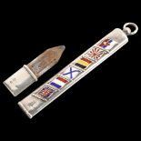 A First World War Period George V silver and enamel Allied Forces military pencil, with applied