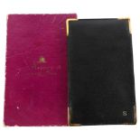 ASPREY - a Vintage 9ct gold-mounted black leather notepad, hallmarks London 1971, 14.5cm x 9cm,