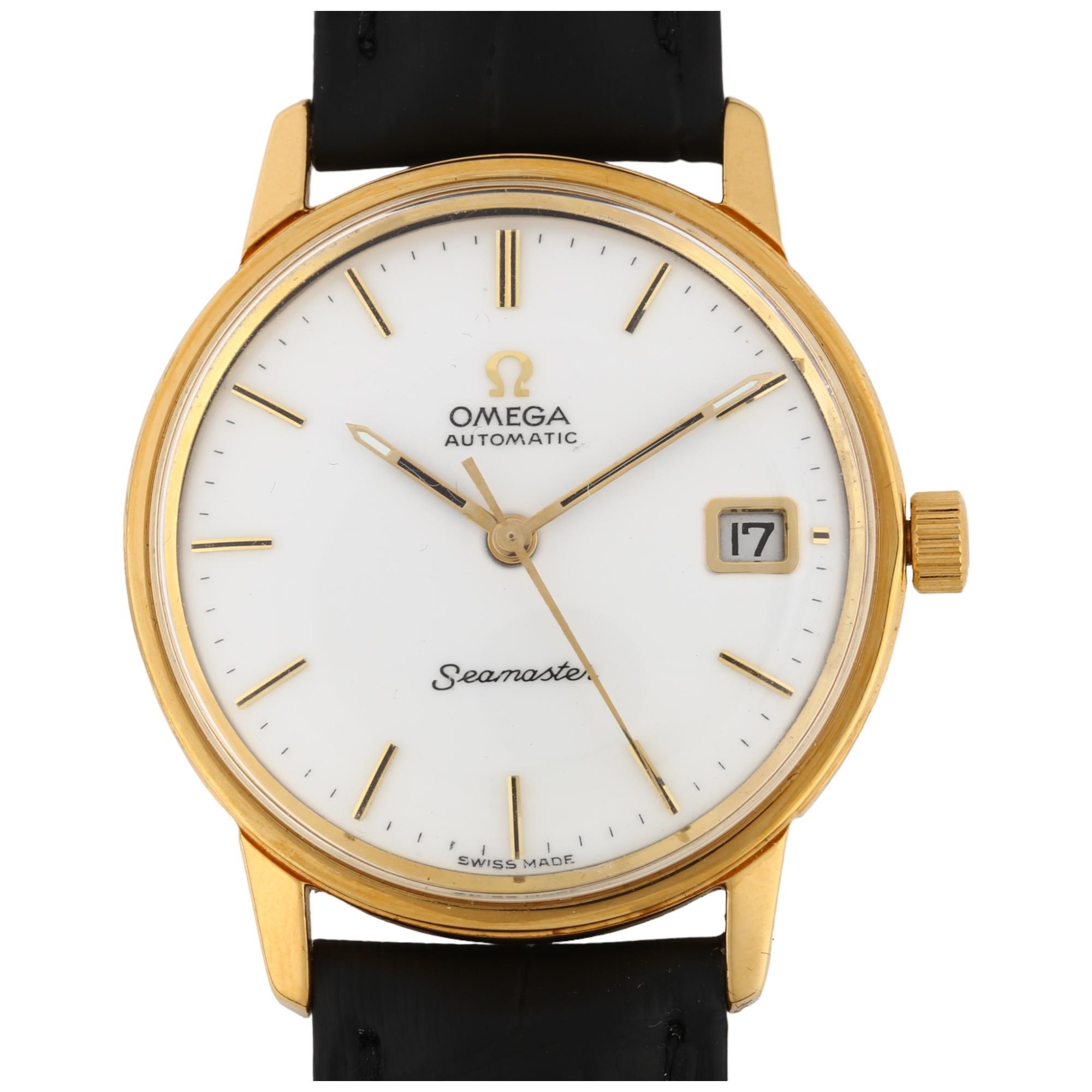 OMEGA - a gold plated stainless steel Seamaster automatic wristwatch, ref. 166.037, circa 1968,