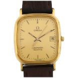 OMEGA - a gold plated stainless steel Seamaster quartz wristwatch, ref. 1430, champagne dial with