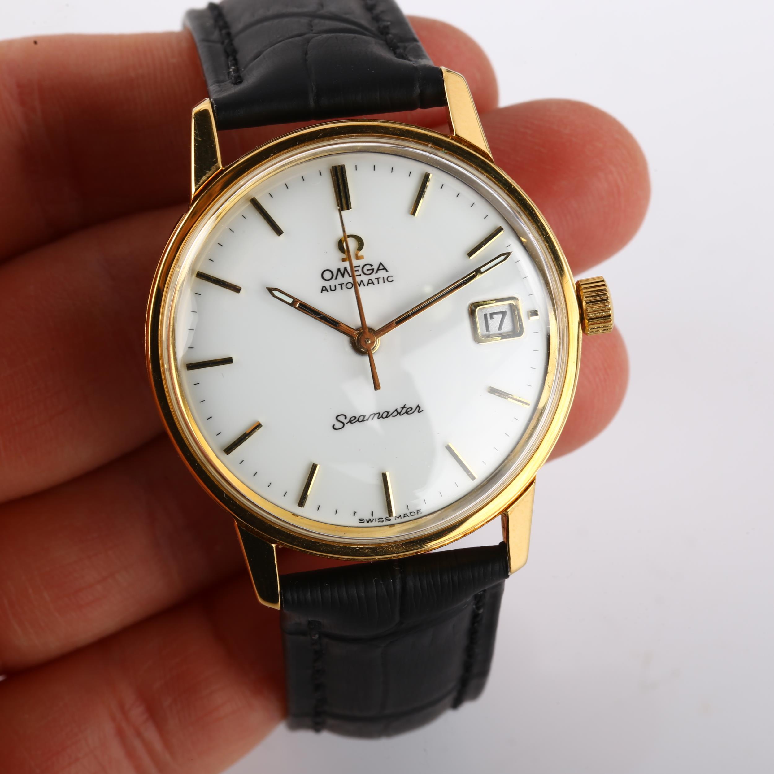 OMEGA - a gold plated stainless steel Seamaster automatic wristwatch, ref. 166.037, circa 1968, - Image 5 of 5