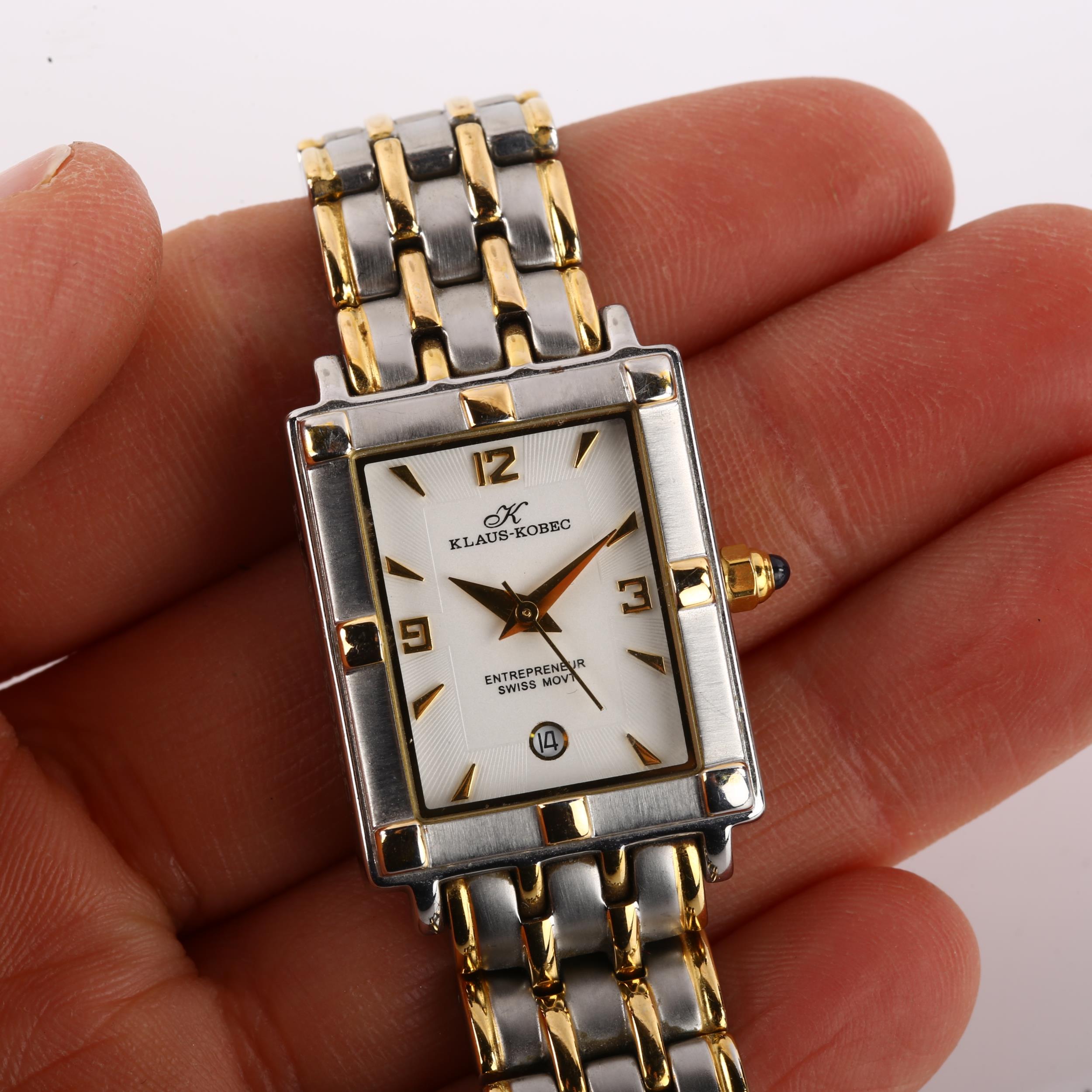 KLAUS-KOBEC - a lady's gold plated stainless steel Entrepreneur quartz bracelet watch, silvered dial - Image 5 of 5