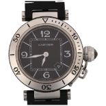 CARTIER - a mid-size stainless steel Pasha De Cartier Seatimer quartz bracelet watch, ref. 3025,