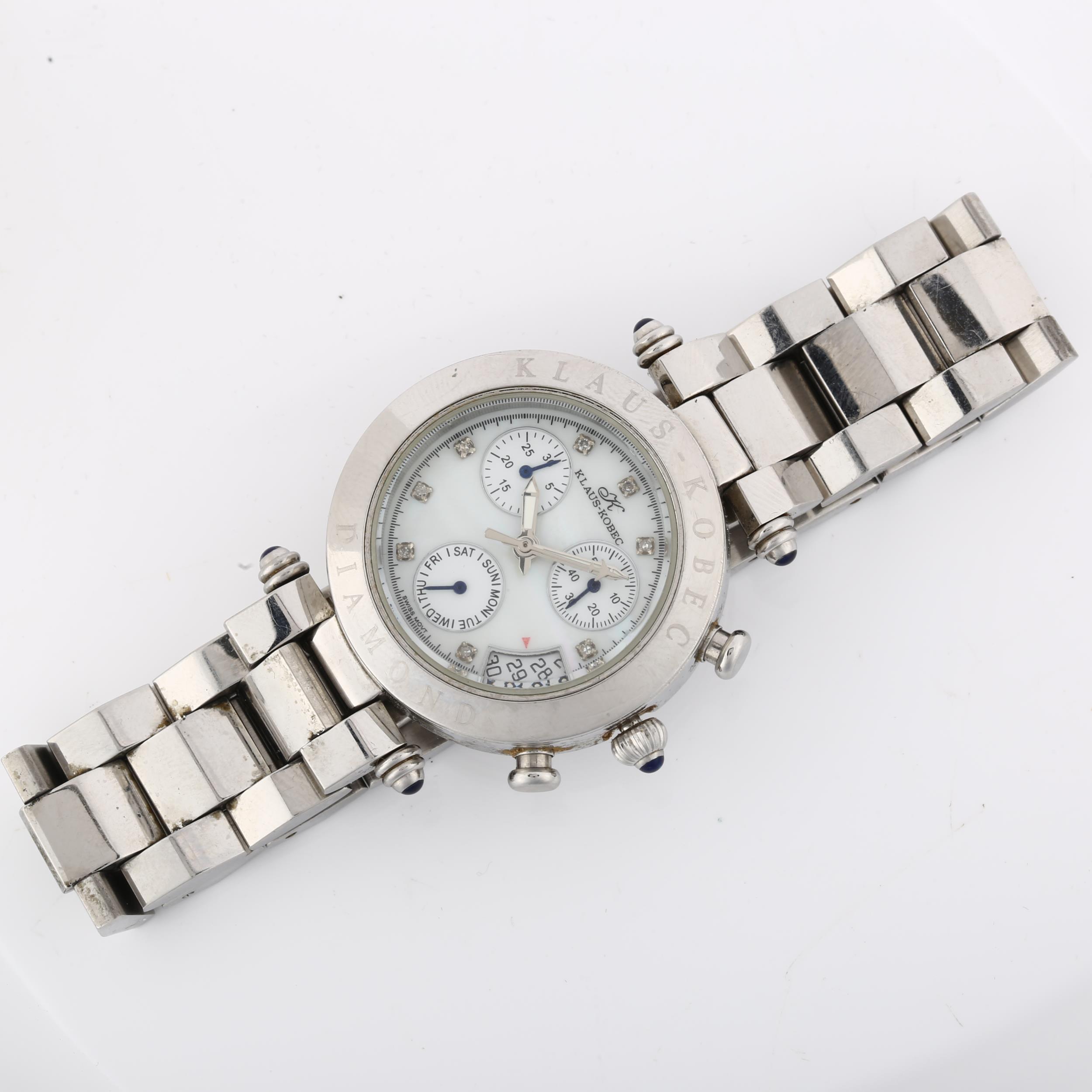 KLAUS-KOBEC - a lady's stainless steel Diamond quartz chronograph bracelet watch, ref. KKB1918, - Image 2 of 5