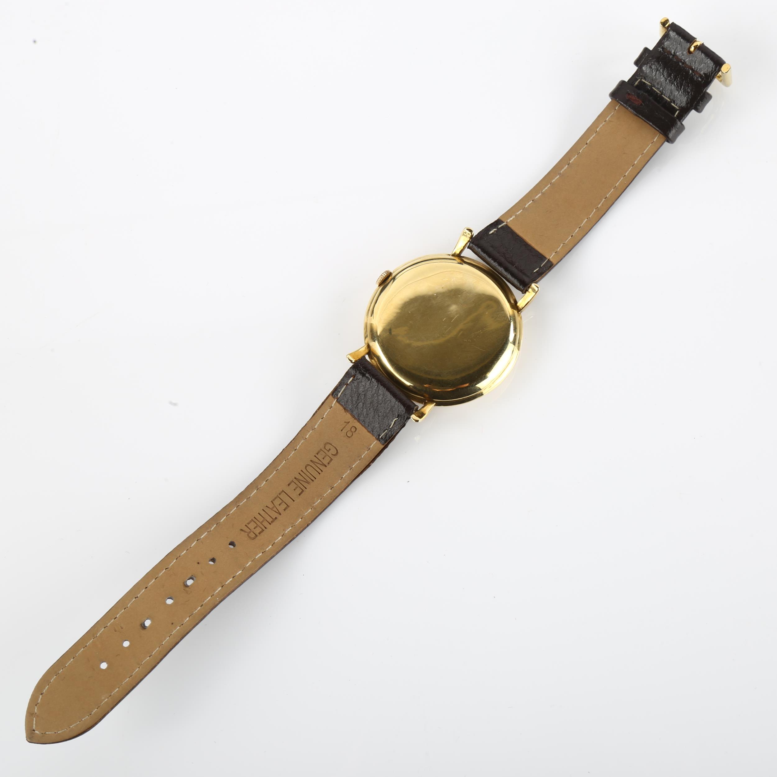 IWC (INTERNATIONAL WATCH CO) - a Vintage 18ct gold mechanical wristwatch, circa 1950s, silvered dial - Image 3 of 5