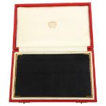 A mid-20th century 18ct gold-mounted moire silk wallet, maker's marks M & Co, hallmarks London 1967,