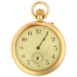 CHARLES FRODSHAM & CO LTD - an early 20th century 18ct gold open-face keyless pocket watch, silvered