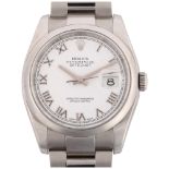 ROLEX - a stainless steel Datejust automatic bracelet watch, ref. 116200, circa 2013, white dial