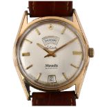 NIVADA - a gold plated stainless steel Antarctic automatic calendar wristwatch, ref. 1484M2407,
