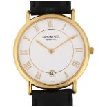 RAYMOND WEIL - a gold plated Geneve quartz wristwatch, ref. 9124-2, white dial with gilt Roman