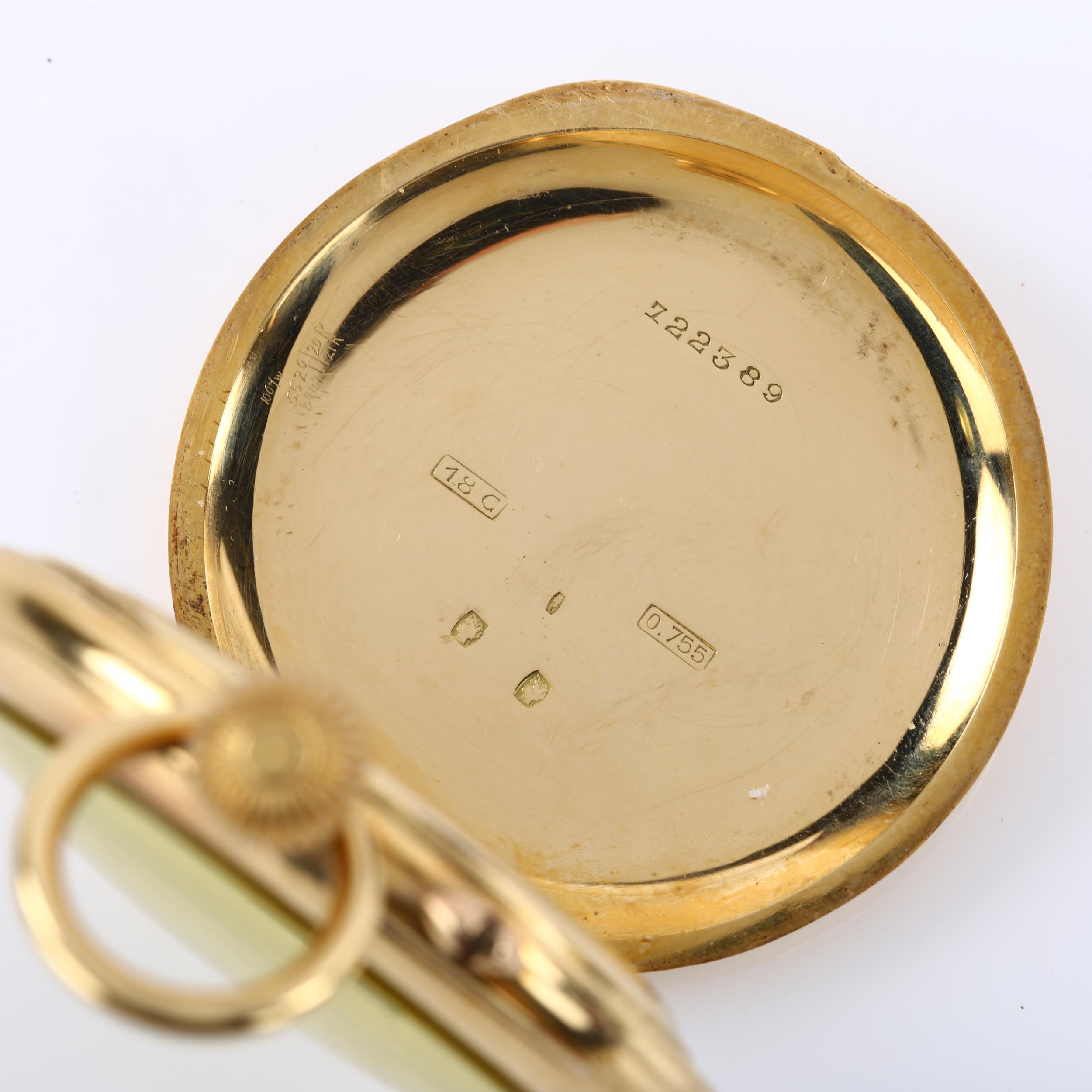 CHARLES FRODSHAM & CO LTD - an early 20th century 18ct gold open-face keyless pocket watch, silvered - Image 3 of 5