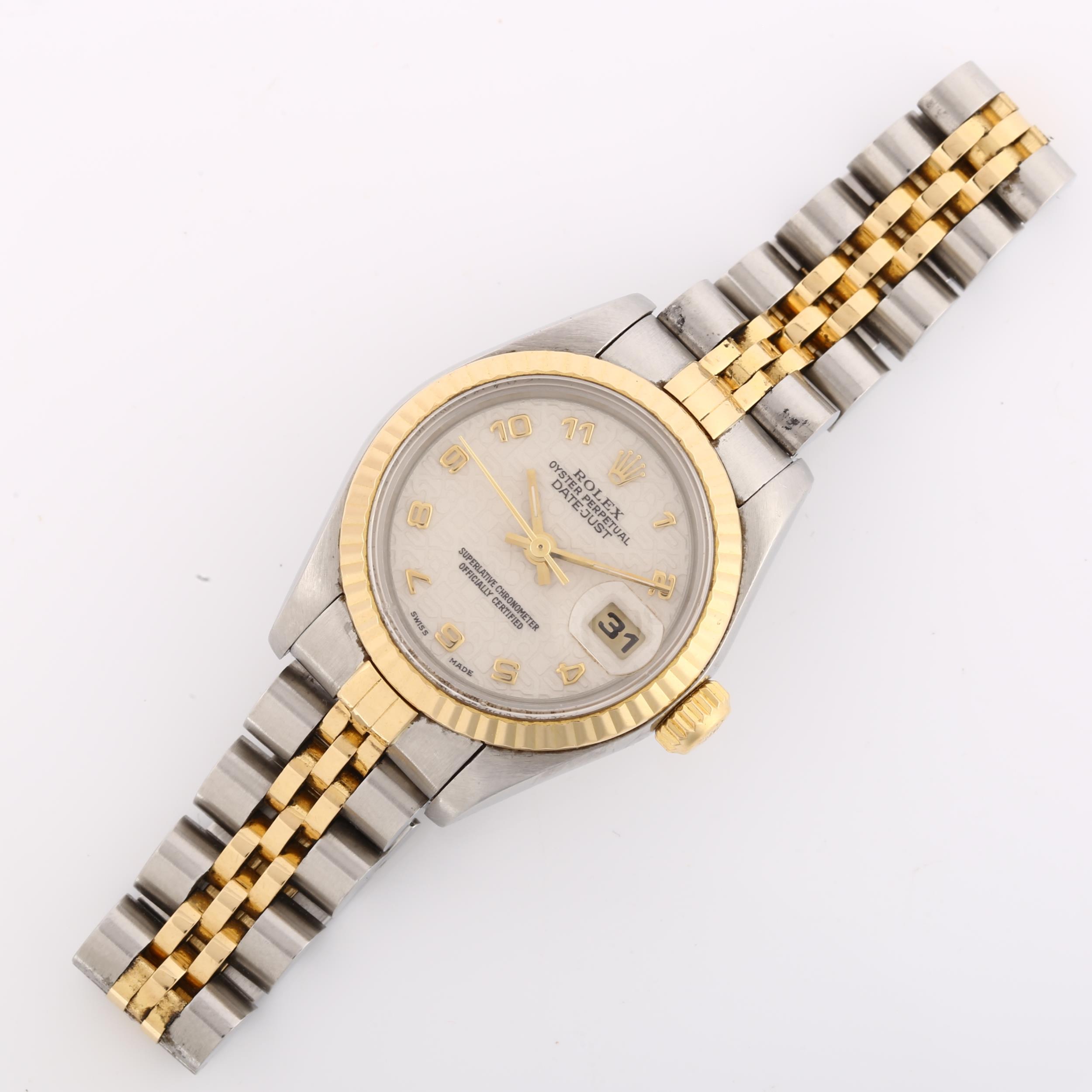 ROLEX - a lady's bi-metal Datejust automatic bracelet watch, ref. 69173, circa 1988, cream Rolex - Image 2 of 5