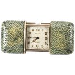 MOVADO - an Art Deco silver and shagreen Ermeto chronometre self-winding travelling purse watch,