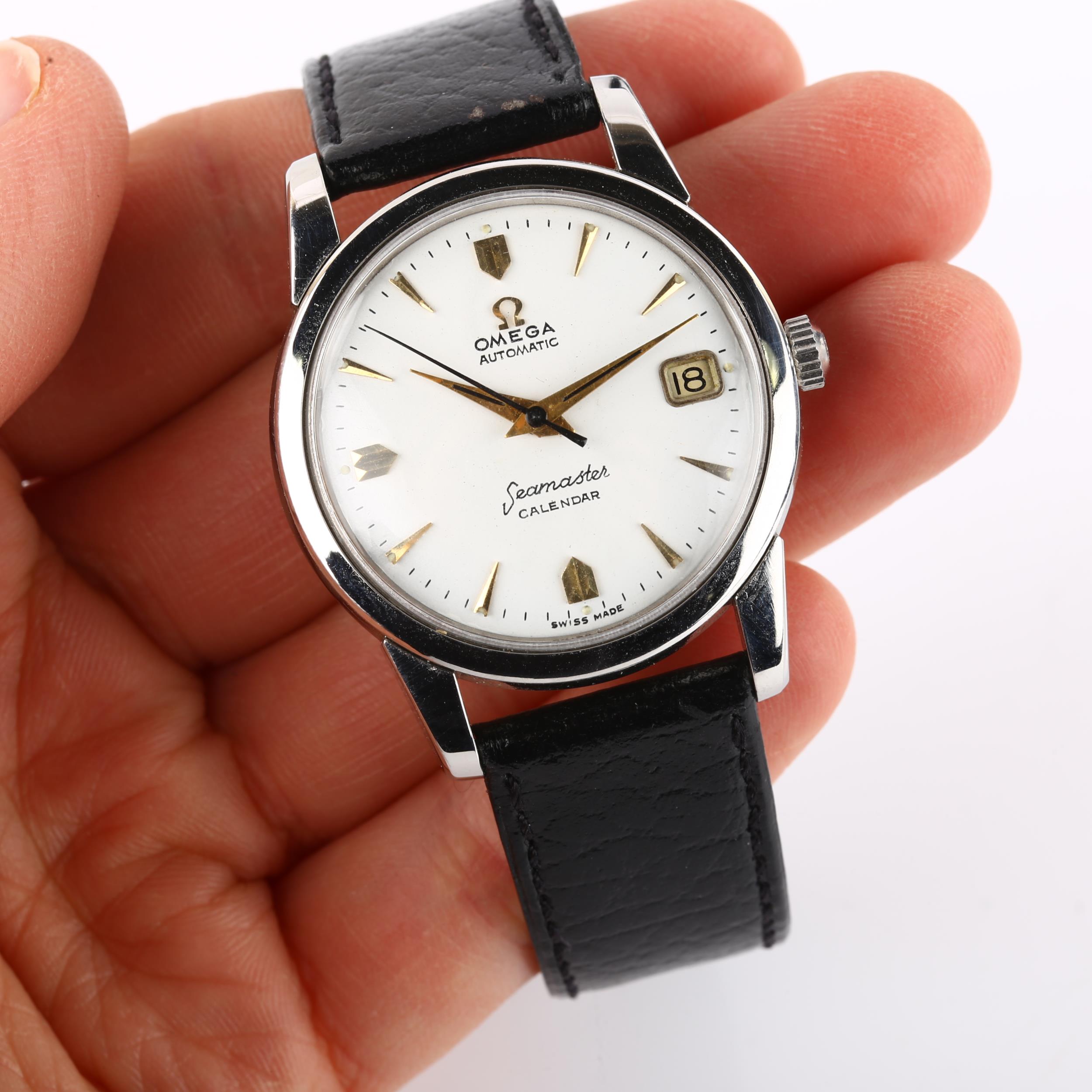 OMEGA - a stainless steel Seamaster Calendar automatic wristwatch, ref. 2849-6SC, circa 1958, - Image 5 of 5