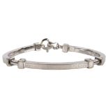 An Italian 18ct white gold Greek Key bracelet, segmented form, band width 4mm, bracelet length 18cm,