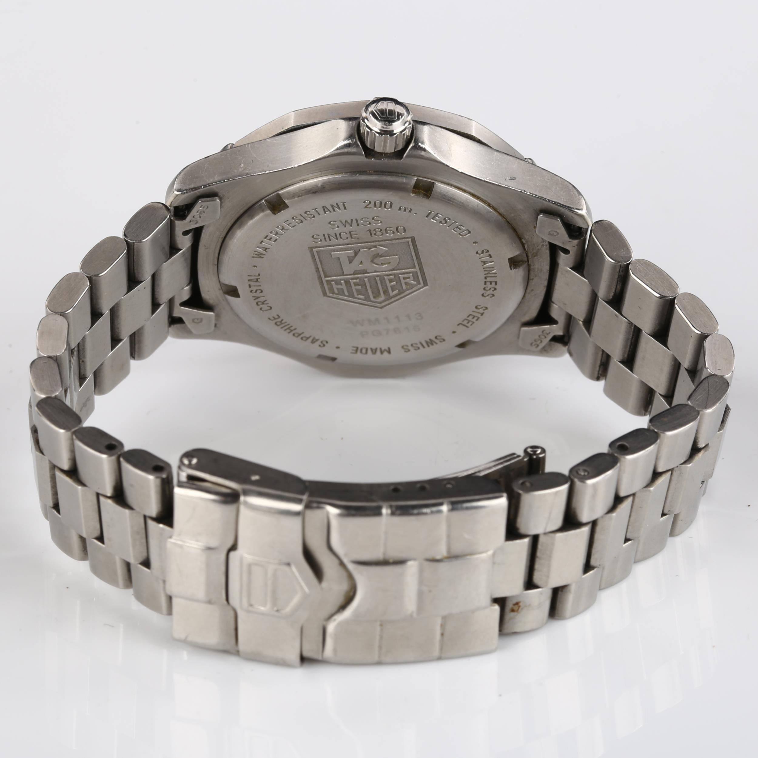 TAG HEUER - a stainless steel 2000 Series Professional quartz bracelet watch, ref. WM1113, blue dial - Image 3 of 5