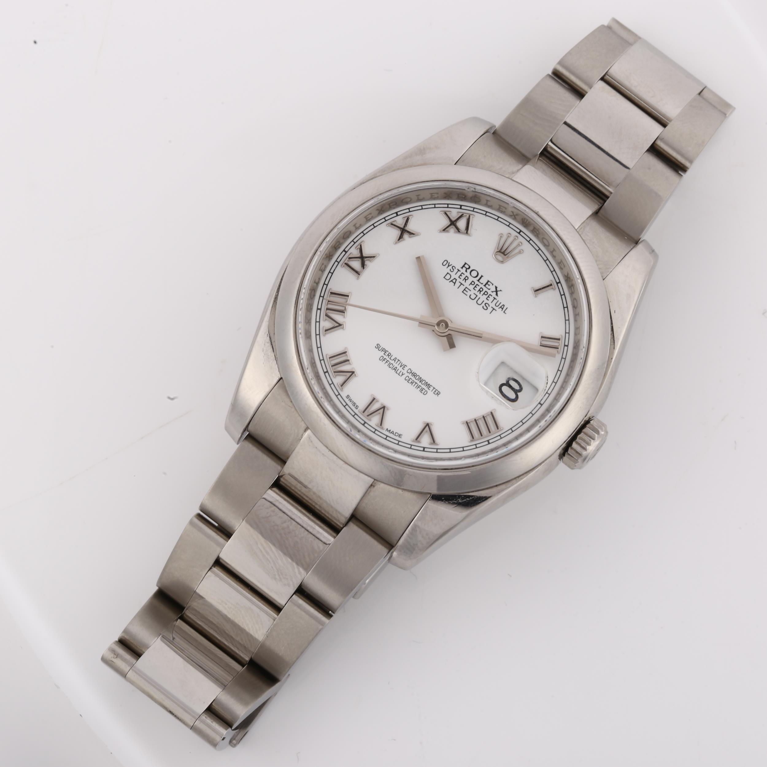 ROLEX - a stainless steel Datejust automatic bracelet watch, ref. 116200, circa 2013, white dial - Image 2 of 5