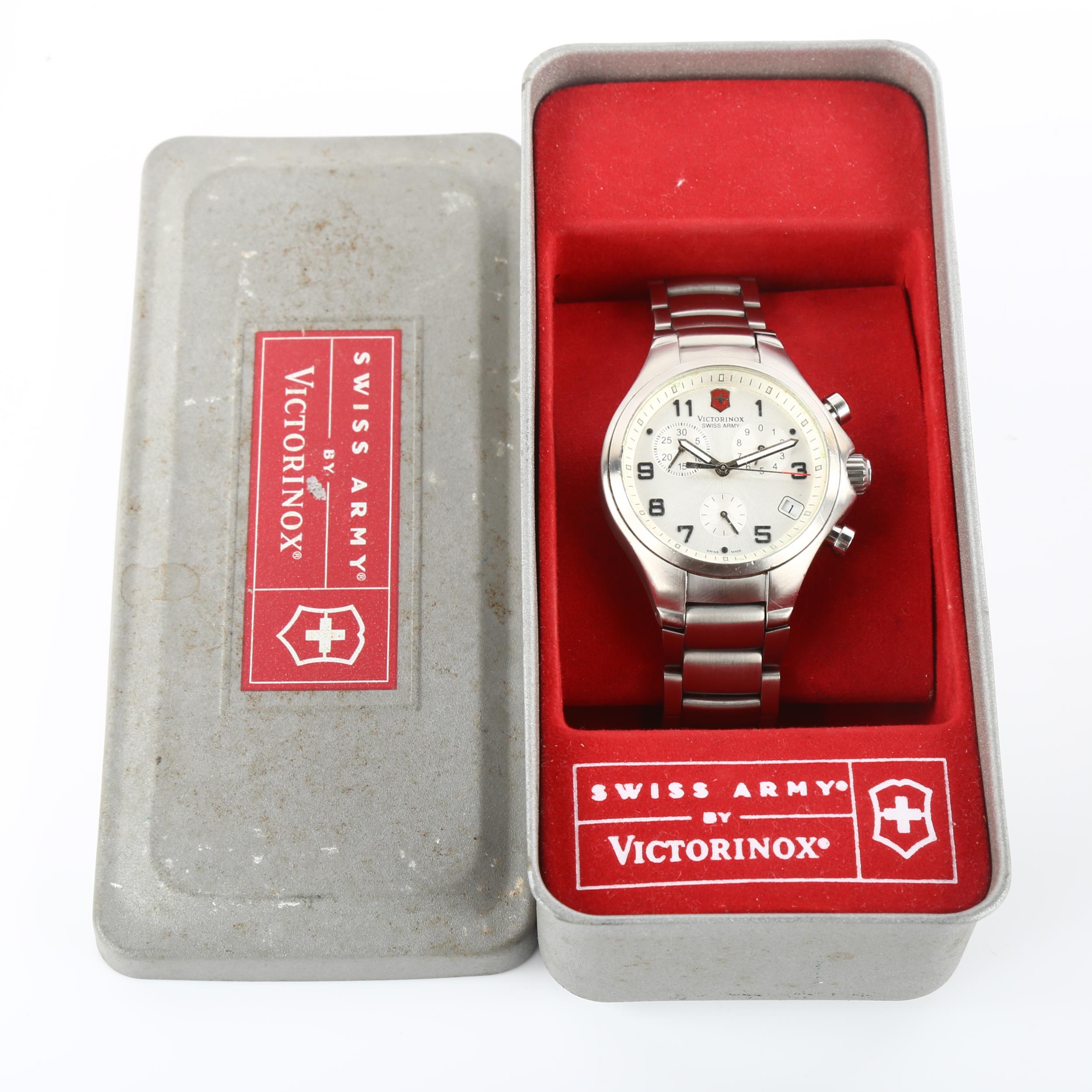 VICTORINOX - a stainless steel Swiss Army Base Camp quartz chronograph bracelet watch, ref. V.25331, - Image 5 of 5