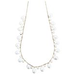 A 14ct gold freshwater pearl fringe necklace, necklace length 44cm, 12.4g No damage or repairs,