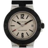 BULGARI - an aluminium Diagono automatic calendar wristwatch, ref. AL 38 A, circa 2000, silvered