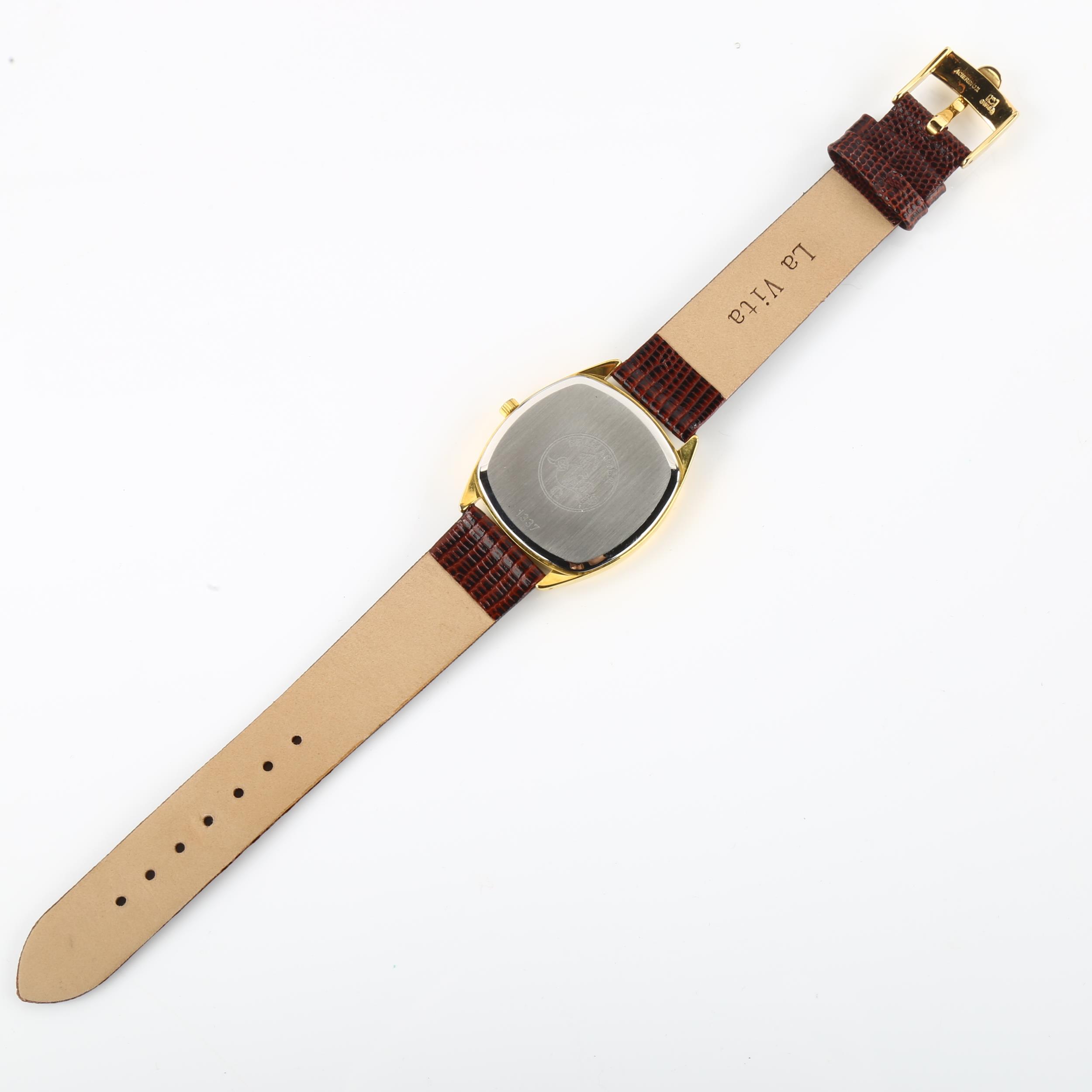 OMEGA - a gold plated stainless steel Seamaster quartz wristwatch, ref. 196.0280, circa 1982, - Image 3 of 5