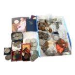 A collection of pre-decimal coins, pennies, half pennies, shillings etc, cartwheel penny, and