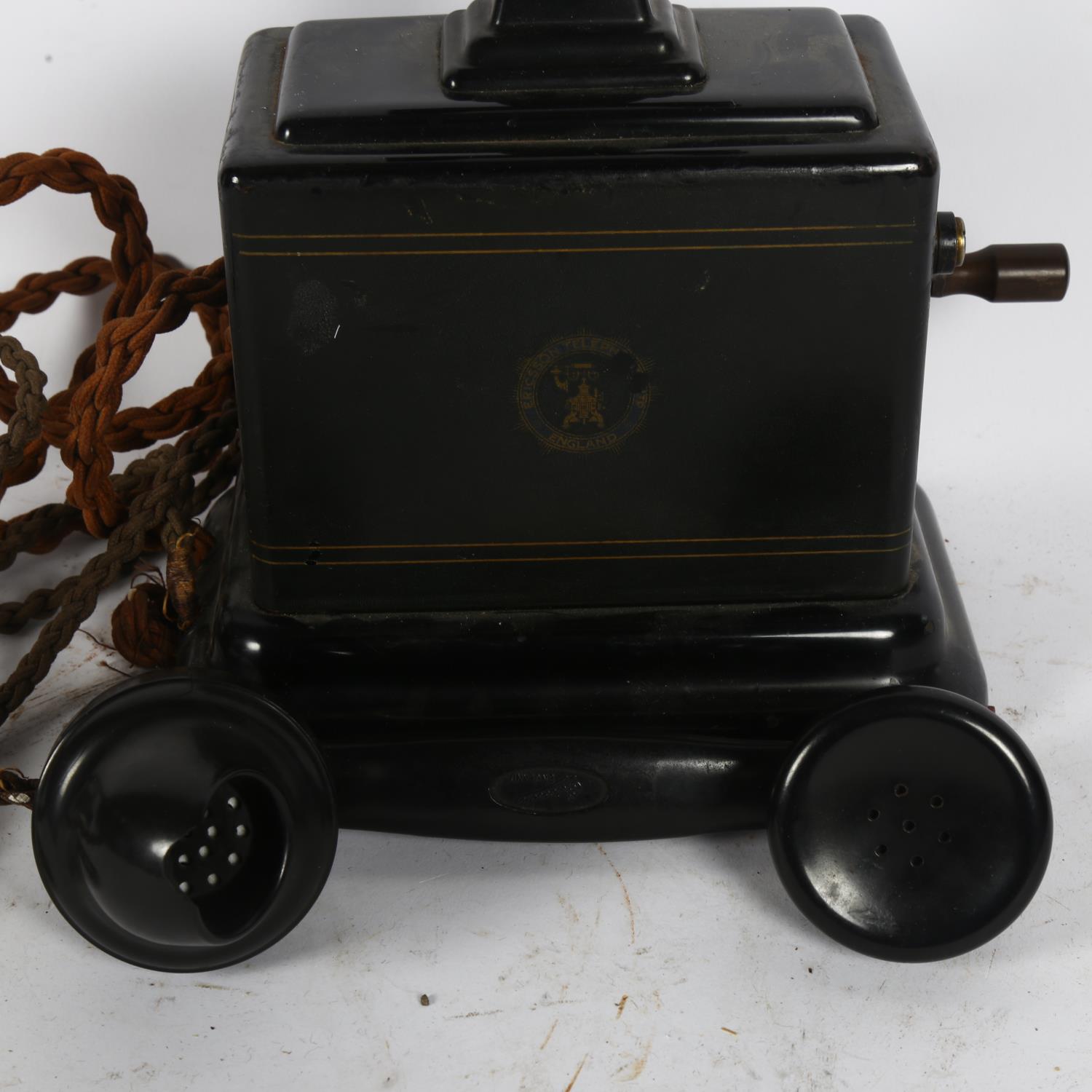 An early 20th century Ericcson hand-crank desk telephone, height of telephone including receiver - Image 2 of 2