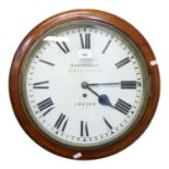 A mahogany-framed wall clock by Barnsdale, 3 Newman's Court, London EC, diameter overall 44cm