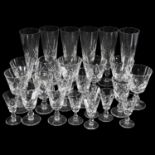 Stuart Crystal Glen Garry pattern glassware, including 6 Champagne flutes, and 6 wine goblets etc