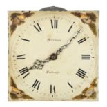 BARCHAM OF TONBRIDGE - an 18ct century 30-hour clock movement, with a square enamelled dial, dial