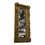 A giltwood and gesso rectangular wall mirror, L68cm