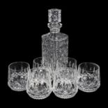 A Waterford Crystal decanter and stopper, H24cm, and a set of Waterford Crystal tumblers