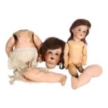 ARMAND MARSEILLE - 2 Antique Armand Marseille dolls, largest doll has ref. 996A.7.M., smaller doll