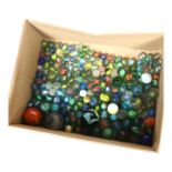 A box of Vintage glass marbles