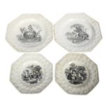 A set of 4 Victorian children's plates, largest 16.5cm