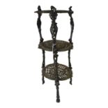 A cast-iron 3-tier stand with pierced decoration, 66.5cm